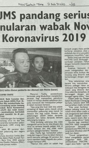 UMS Pandang Serius Penularan Wabak Novel Koronavirus 2019